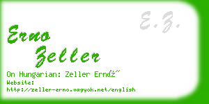 erno zeller business card